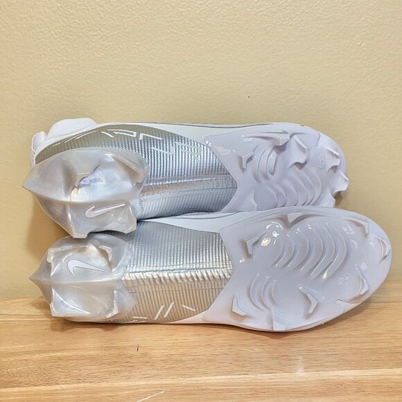 Nike Vapor Edge Pro 360 2 Football Cleats White Silver DA5456-102 Men's Size 8.5 - Picture 5 of 6